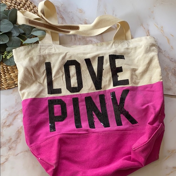 PINK Victoria's Secret Handbags - Victoria’s Secret - Love Pink Canvas Bag